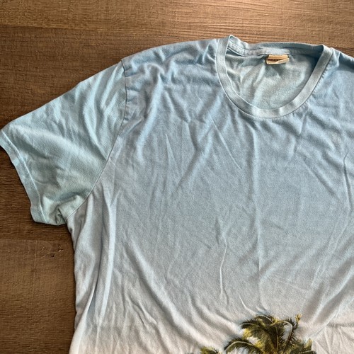 Hollister Beach Palm Tree T-Shirt Herren L Blau Sonnenuntergang Küste Ozean Szene Tee - Bild 8 von 11
