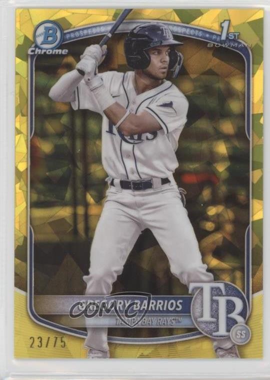 2025 Bowman Sapphire Chrome Prospects Yellow 23/75 Gregory Barrios #BCP-7 1j8b