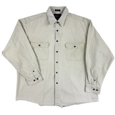 VGT 90's Moleskin Shirt Men's XL Bone Heavyweight Bisley Long Sleeve Button Up