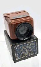 Vintage Wood Chromat-O-Scope 35mm SLIDE VIEWER & Box 1940s