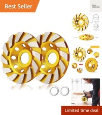 2 Pieces Diamond Cup Grinder 4 Inch Concrete Turbo Diamond Grinding Cup Wheel...