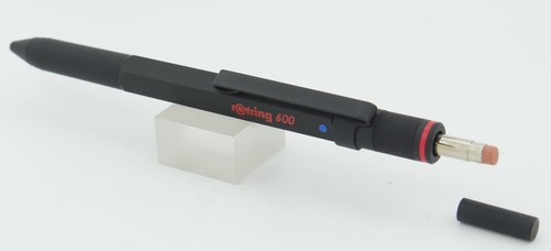 Rotring 600 Trio Matte Black 3-Way Ballpoint Pen & 0.5mm Pencil - Japan - 1990's - Picture 2 of 4