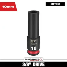 Milwaukee 49-66-6152 SHOCKWAVE Impact Duty 3/8 Drive 10mm Deep 6 Point Socket
