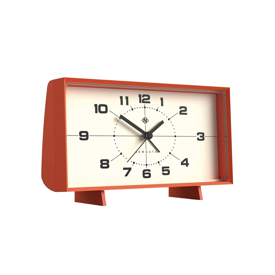 ® Wideboy Alarm Clock | Rectangular Retro Design | Pumpkin Orange | Mid Centu... - Image 2 of 4