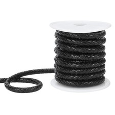 PH PandaHall 4.4 Yard 5mm Round Folded Bolo PU Braided Leather Cord Bolo Tie for