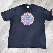 Vintage 90s Lucky Brand Classic Fit Navy T Shirt Sz L Made in USA Logo