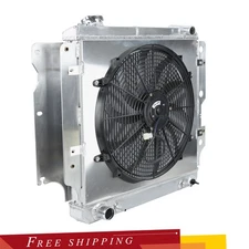 For Jeep 1987-2006 Wrangler TJ L4 L6 3 Row Full Aluminum Radiator+Fan Shroud