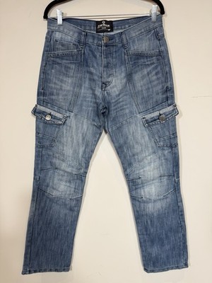 Airwalk Cargo Jeans Herren 30R Blau Skate Scooter Utility Denim Y2K Retro