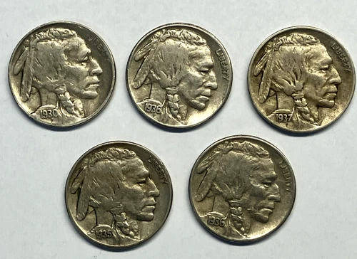 Lot of fourteen (14) USA Buffalo Nickels 5C dated 1930s