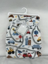 Cribmates Plush Car Truck Streets Baby Blanket Lovey Security Red Blue Boys NEW