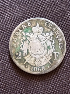 France. 2 Francs Napoléon III Tête Laurée. 1868 A. En Argent État B/B++ - Photo 1/2