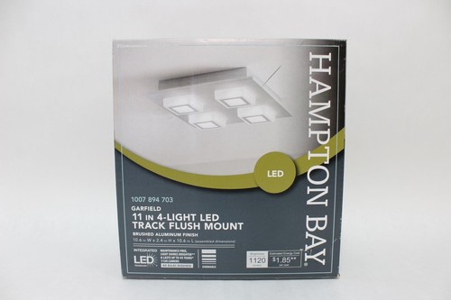 Hampton Bay Garfield 11" LED Brushed Aluminum Square Track Flush Mount Light