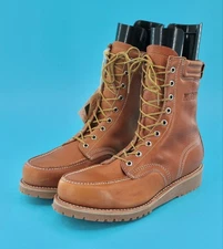 Men's VTG 70s NOS Brown Hunting / Outdoor Boots Sz 9 EE 1970s Golden Retriever