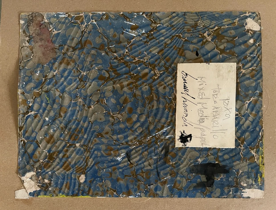 Acrílico sobre papel con toro en Art Brut, arte popular mexicano estilo Outisder Art Foto 2 de 2