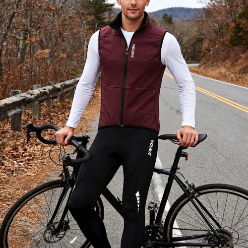 WOSAWE Herren Winter Fleece ärmellose Jacke wattierte Hose Outdoor Sportswear - Bild 5 von 16