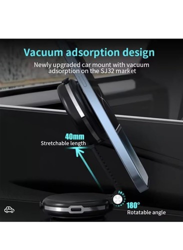 Car Phone Mount – Electric Suction Cup, Dashboard Phone Cradle, Foldable - Picture 2 of 6