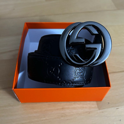 Gucci Gürtel Schwarz GG-Logo Größe 110