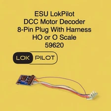 ESU LokPilot DCC Motor Decoder ~ 8-Pin Plug With Harness ~ HO or O Scale 59620
