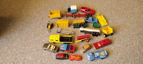 Job Lot - Vintage Die Cast Vehicles Including Dinky , Corgi , Matchbox Play Worn