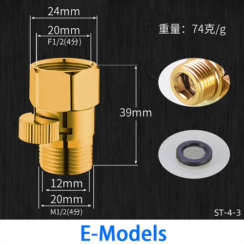 G1/2" Full Brass Flow Quick Control Shut-OFF Valve Shower Head Water Saver - Picture 14 of 18