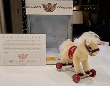 Steiff 2005 Christmas Ornament 6 Horse On Wheels Ltd Ed. Box COA - EAN:668067