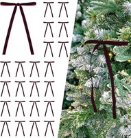 Empof Set Mit 24 Samtschleifen FüR Weihnachtsbaum, Vintage-Samtschleifen,