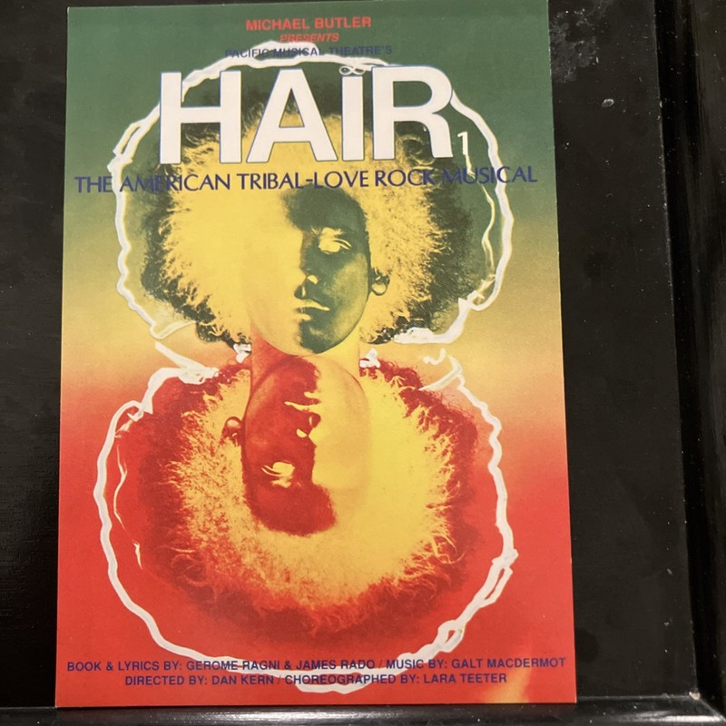 Hair Musical Postcard Vintage Chicago Ready To Frame Affordable Rare Athenaeum