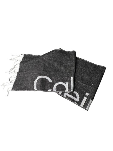 Sciarpa donna firmata Calvin Klein frange nere classica città 11x66 - Foto 9 di 9