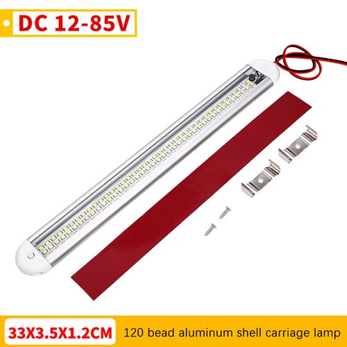 12-85V 120LED Car Interior Light Strip Bar Lamp Van Bus Caravan On/Off Switch - Afbeelding 5 van 8