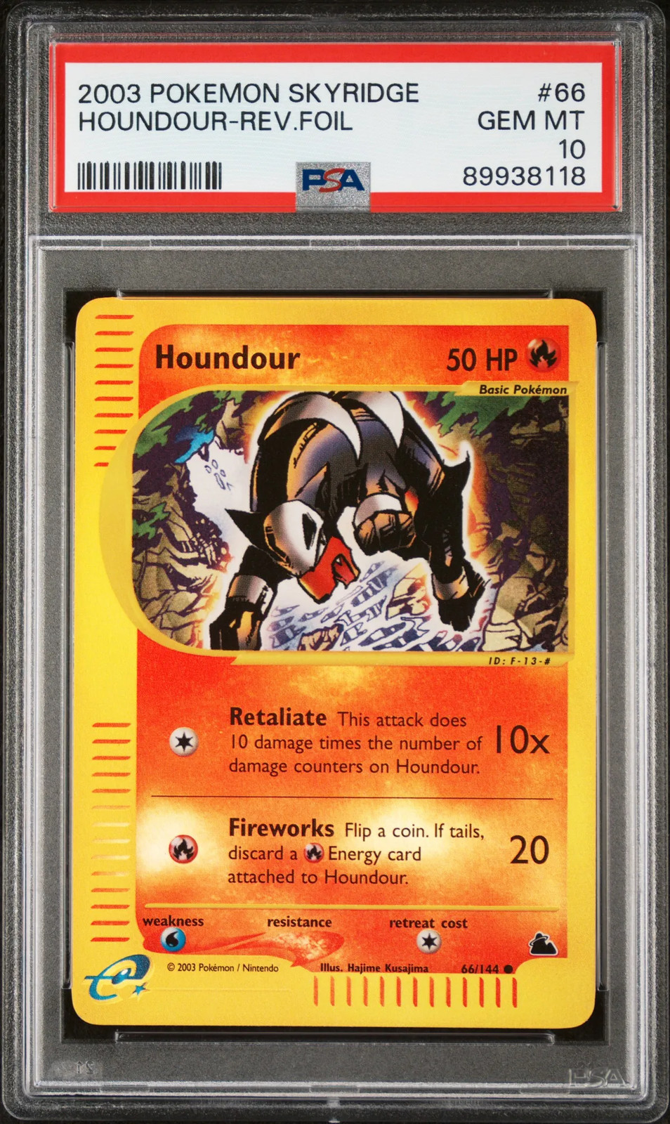 Houndour 2003 Pokemon Skyridge Reverse Holo PSA 10 #66