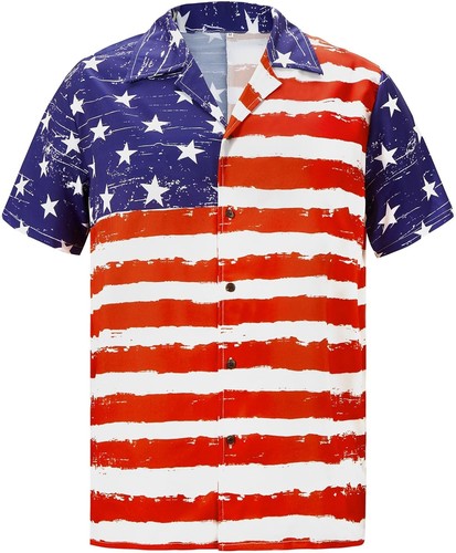 Mens Hawaiian Short Sleeve Shirts Casual Floral Button-Down Tropical...