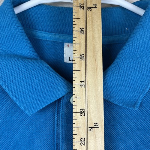 LACOSTE Blue Polo Collared Short Sleeve Adult Men's Shirt Size 4 Medium - Picture 10 of 11