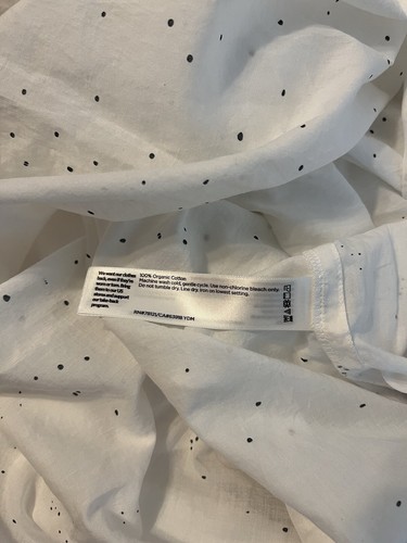 EILEEN FISHER Tunic Top L White Voile Splatter Print Caftan Organic Cotton NWOT - Picture 6 of 6