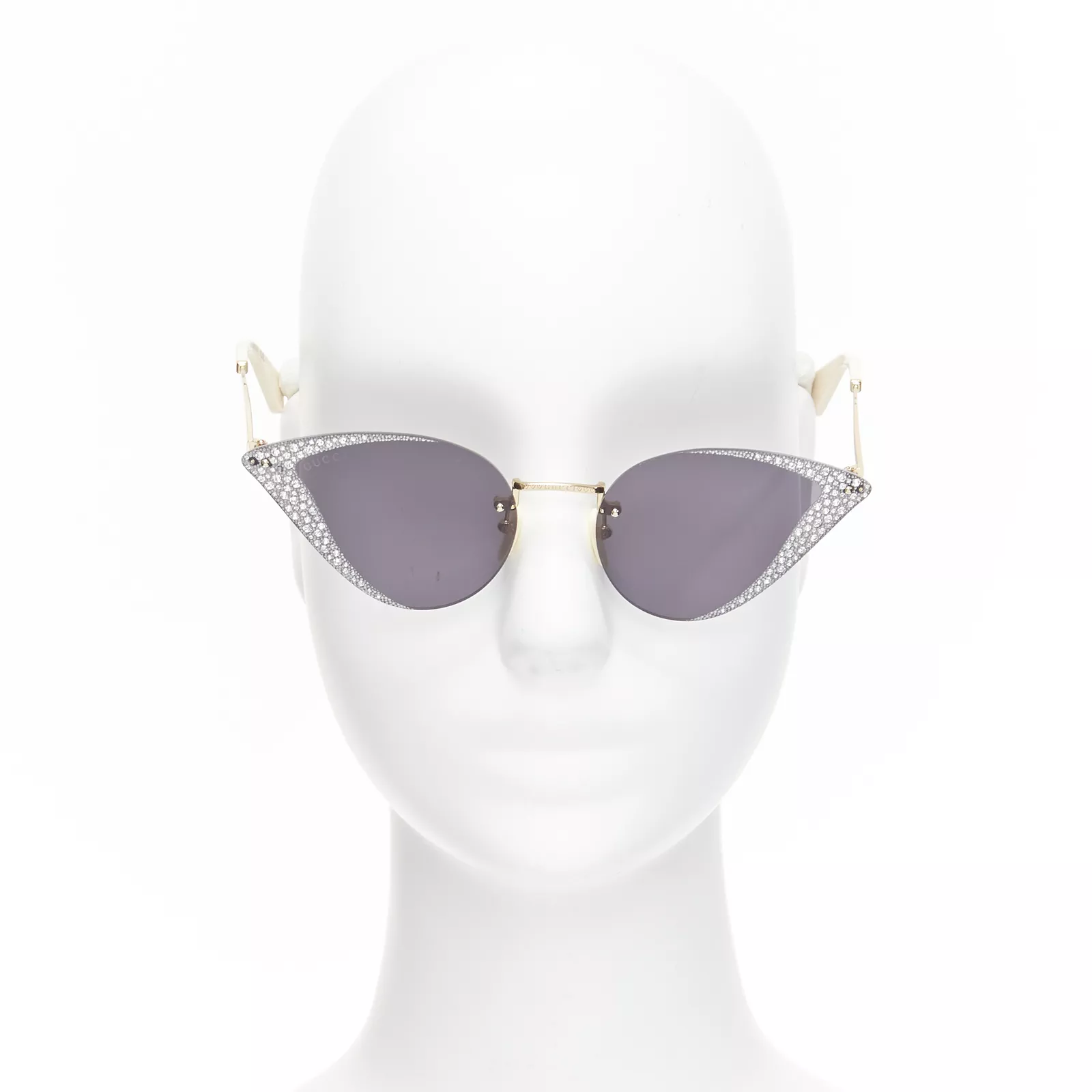 Lunettes de soleil œil de chat GUCCI Hollywood Forever GG0898S cristal argenté noir