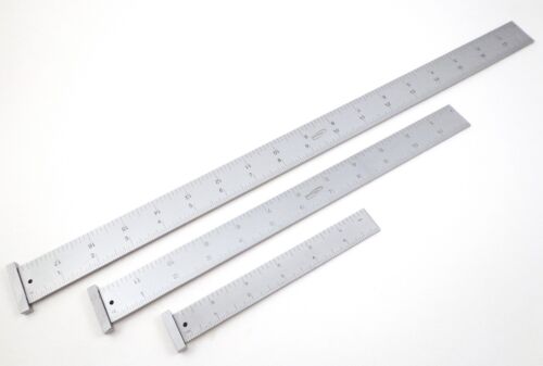 3 pc Igaging Machinist 4R Hook Ruler / Rule 18", 12" & 6" 1/8, 1/16, 1/32, 1/64 - Picture 2 of 5