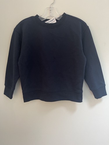 Felpa girocollo Old Navy unisex bambini blu tinta unita accogliente morbido pile blu navy XS 5 - Foto 1 di 4