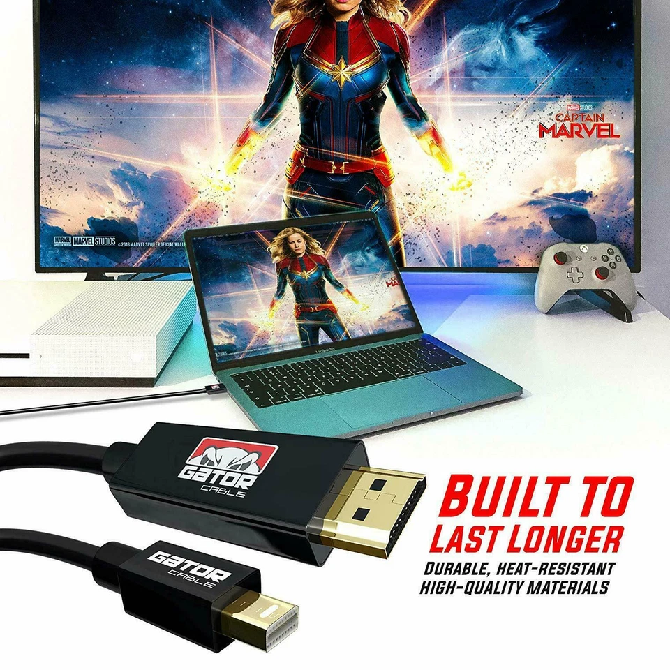 Mini DisplayPort DP Thunderbolt to HDMI Cable Adapter HD 4K for MacBook Surface - Image 4 of 4