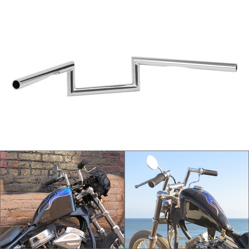 Chrome 1" Handlebar 4" Rise 60's Dimpled Narrow Z-Bar Fit For Harley 1"Clamp New - Picture 5 of 9