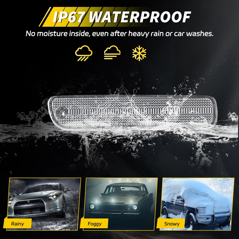 2X Clear Rear Bumper Side Marker Lights For 94-97 Honda Accord & 92-96 Prelude - Image 4 of 4