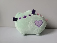 Gund Pusheen the Cat Plush Stuffed Toy 6" Pastel Green 2017 Pink Purple