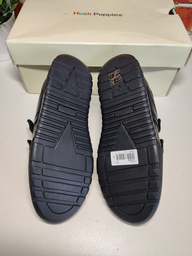 BNIB BOYS HUSH PUPPIES BALTIMORE UK 3 BLACK LEATHER STRAP FASTENED SCHOOL SHOES - Picture 6 of 7