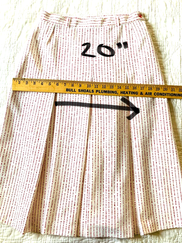 Vintage 80's Lori-Lynn Women Size 12 Red White Stripe Full Pleated Skirt Dress - Bild 5 von 10