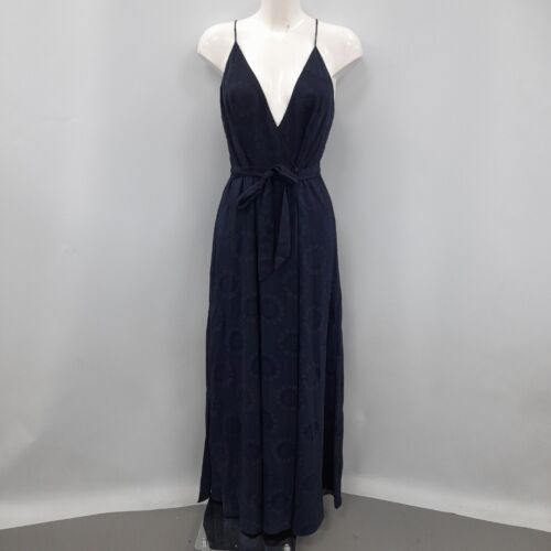 Whistles Noa Jacquard Maxi Dress UK 12 Navy Blue Strappy New RRP £299 FPL-RMF