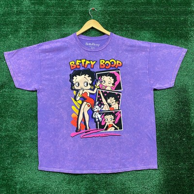 Betty Boop Collage Poster Mineral Wash T-Shirt Size Extra Large