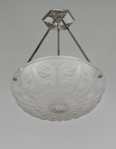 SEVB & GILLEN : A FRENCH 1930 ART DECO PENDANT CHANDELIER two available - Picture 4 of 10