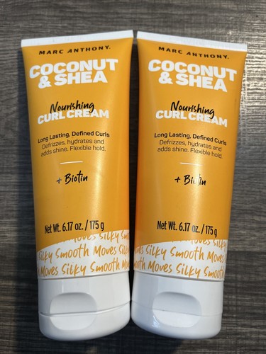 Marc Anthony Coconut Oil Shea Nourishing Curl Cream +Biotin 6.17oz 175 ml Lot 2