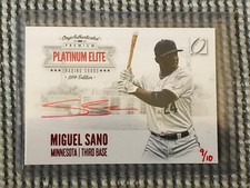 2014 Onyx Premium Miguel Sano #d 9/10 Red Platinum Elite Auto PE-MS Minnesota