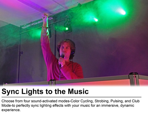 Rockville 4 PACK MINI RF1 V3 Black Rechargable RF DJ Wash Lights+Bag+Controller - Picture 6 of 12