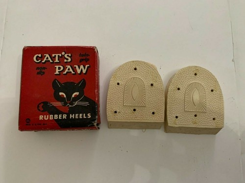 Vintage Cat's Paw Rubber White Heels With Box - Picture 2 of 6
