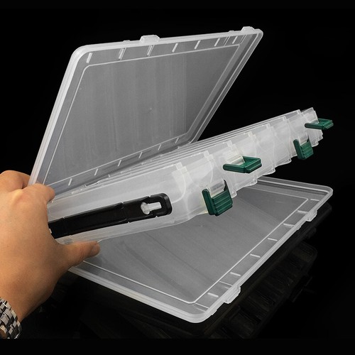 14 Compartment Fishing Lure Box 2 Tray Portable Organizer Tackle Storage Case AU - Picture 2 of 8